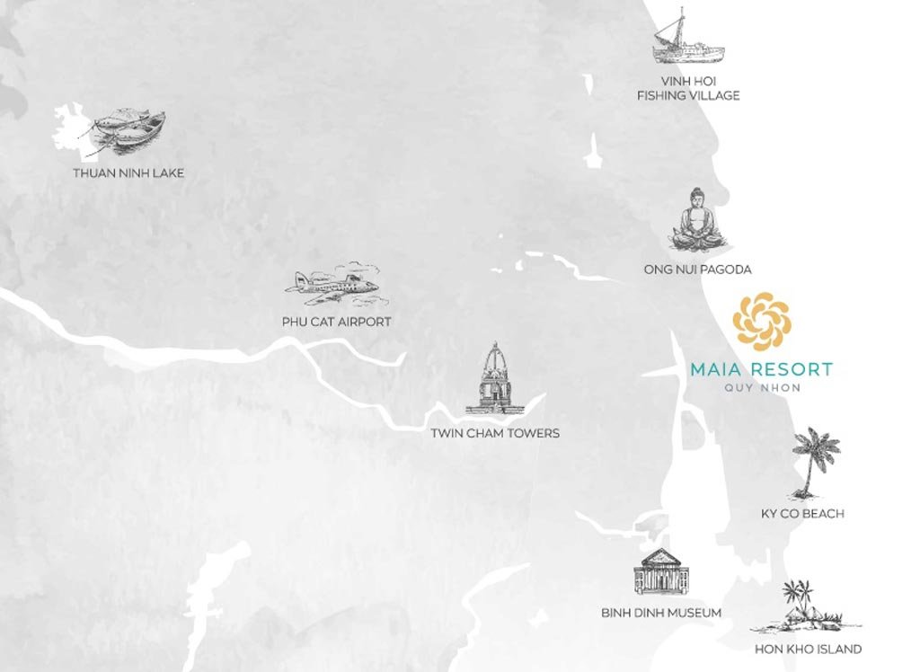 Bản đồ vị trí dự án Maia Resort Quy Nhơn