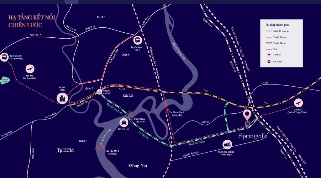 Bản đồ vị trí Springville Nhơn Trạch