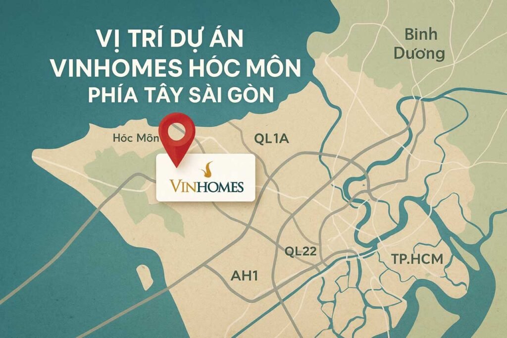 Bản đồ vị trí dự án Vinhomes Hóc Môn khu Tây Sài Gòn