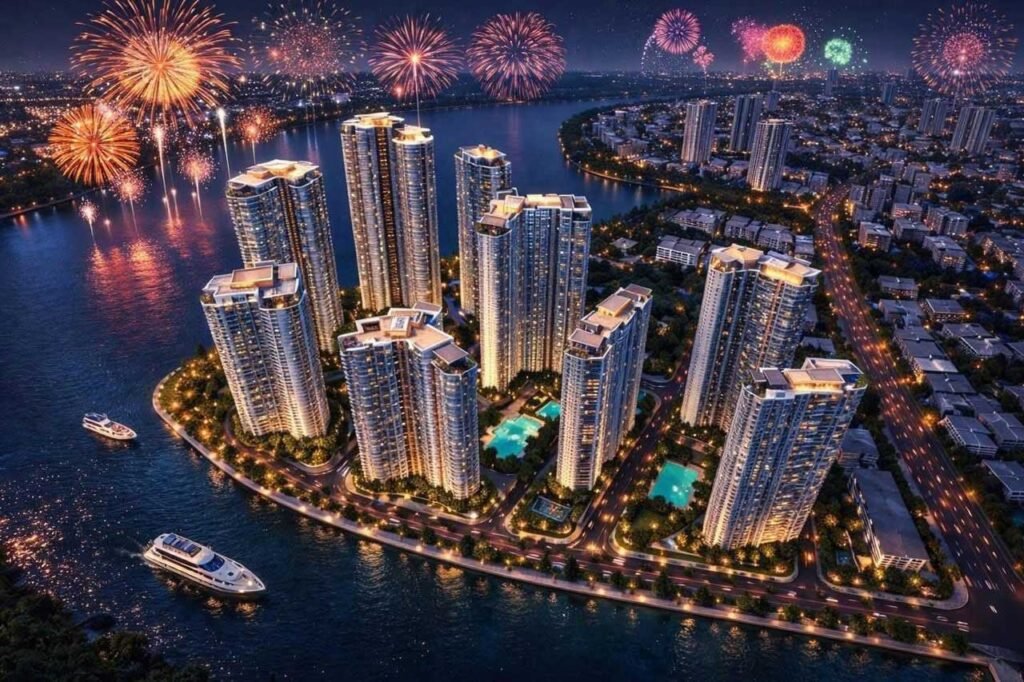 Phối cảnh pháo hoa tại Masteri Thanh Đa