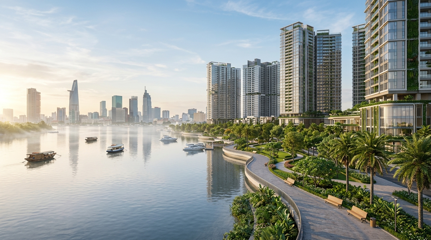 Phối cảnh khu đô thị Sun Thanh Đa ven sông Sài Gòn, quận Bình Thạnh TP.HCM