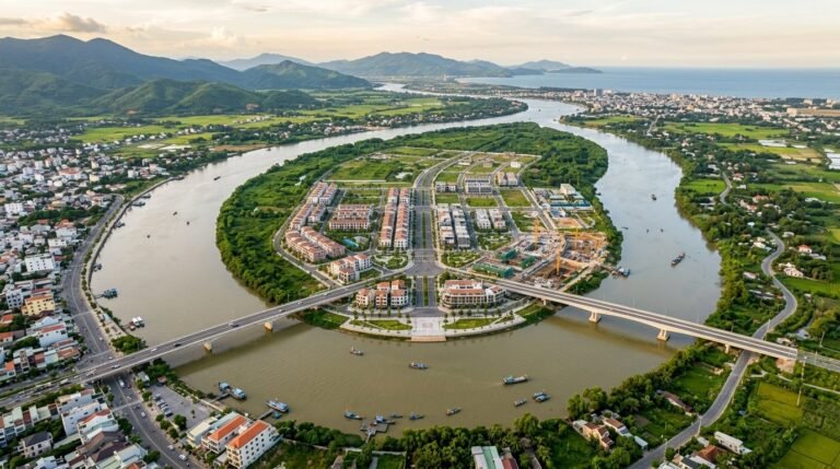 Khu đô thị mới An Phú Đảo Ngọc trên cù lao giữa sông Trà Khúc Quảng Ngãi