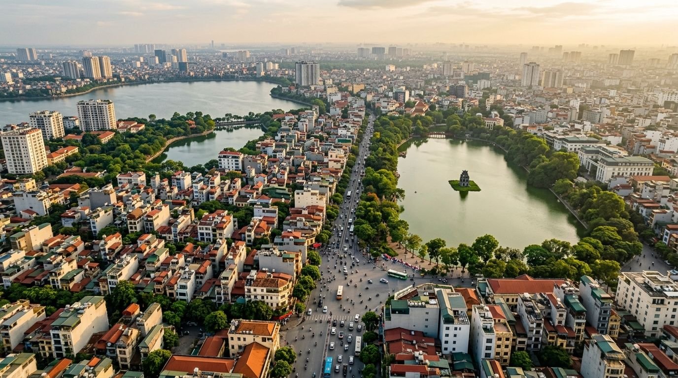 Vị trí dự án 31 Láng Hạ nhìn ra hồ Hoàng Cầu và hồ Thành Công Hà Nội