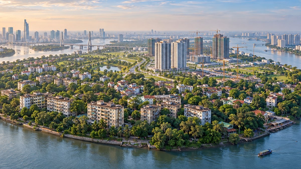 Các khối chung cư cũ Thanh Đa bên sông Sài Gòn
